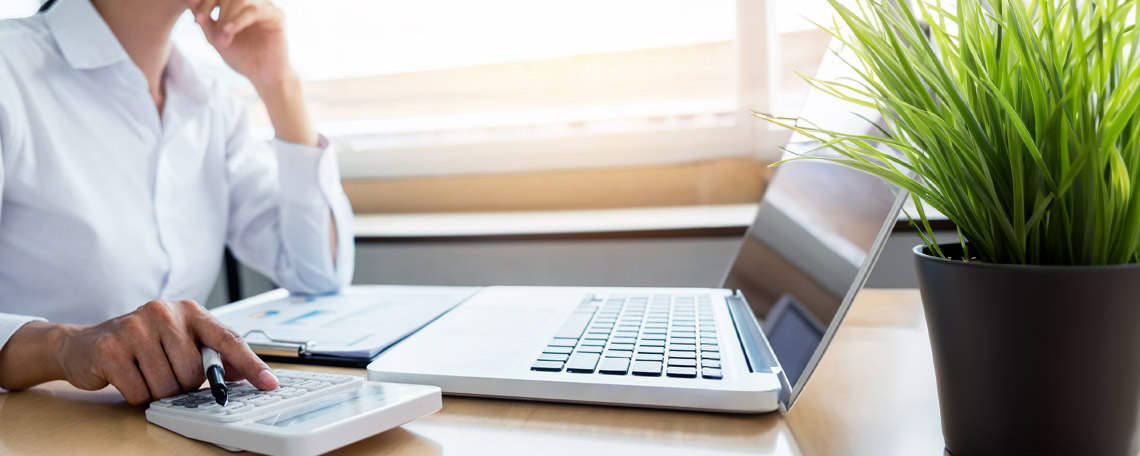 laptop-taschenrechner-pflanze